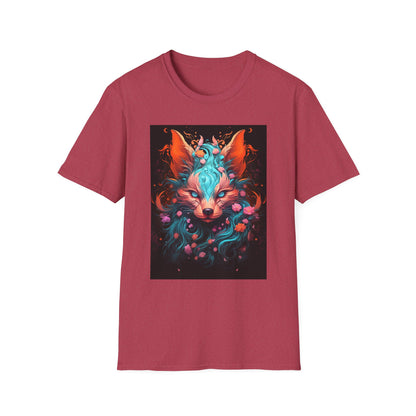 Vibrant Fox Floral Unisex Softstyle T-Shirt