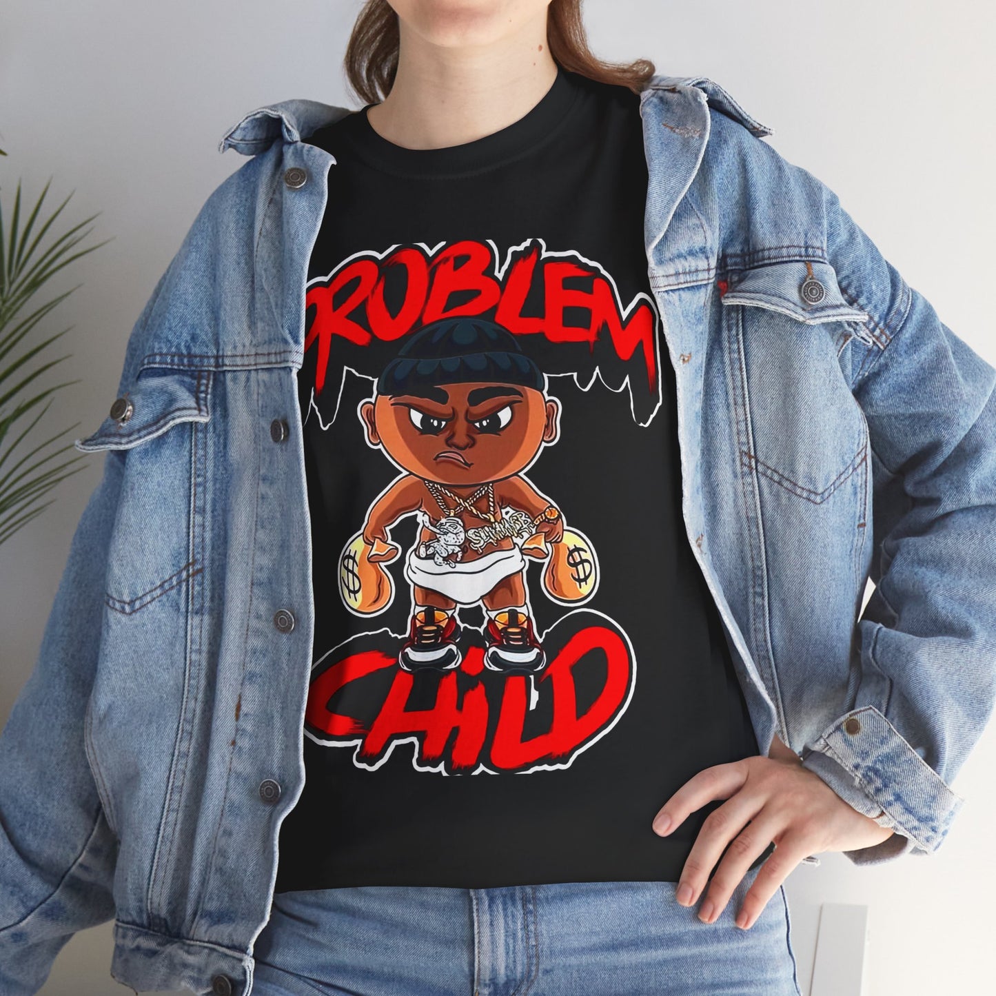 Problem Child Unisex Heavy Cotton Tee - Bold Graphic for Streetwear Lovers