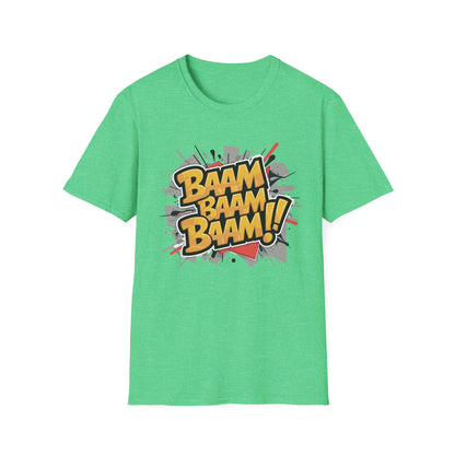 Bam Bam Bam Unisex Softstyle T-Shirt | Fun Graphic Tee for Casual Wear, Gift for Friends, Comic Fans, Birthday, Everyday Style