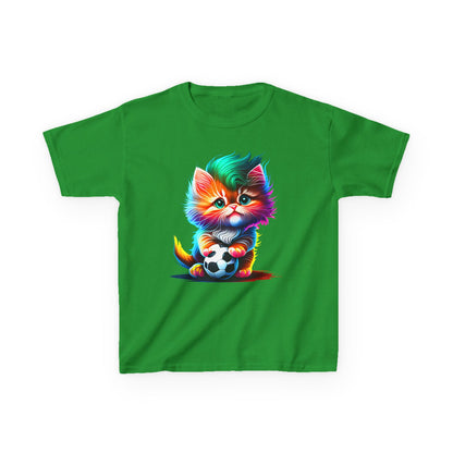 Colorful Cat Soccer Kids Heavy Cotton™ Tee