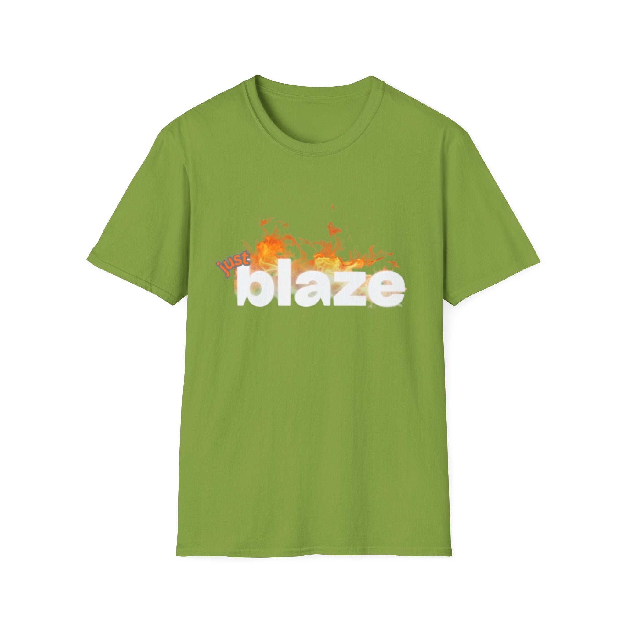 "Blaze" Unisex Softstyle T-Shirt | Fire Graphic Tee | Casual Fire Lover's Shirt, Gift for Friends, Summer Wear, Party Outfit