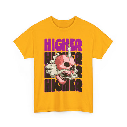 Skull Graphic Tee - "Higher" Unisex Heavy Cotton T-Shirt