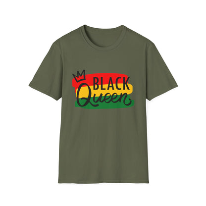 Black Queen Unisex Softstyle T-Shirt | Empowerment, Cultural Pride, Casual Wear, Gift for Her, Black History Month