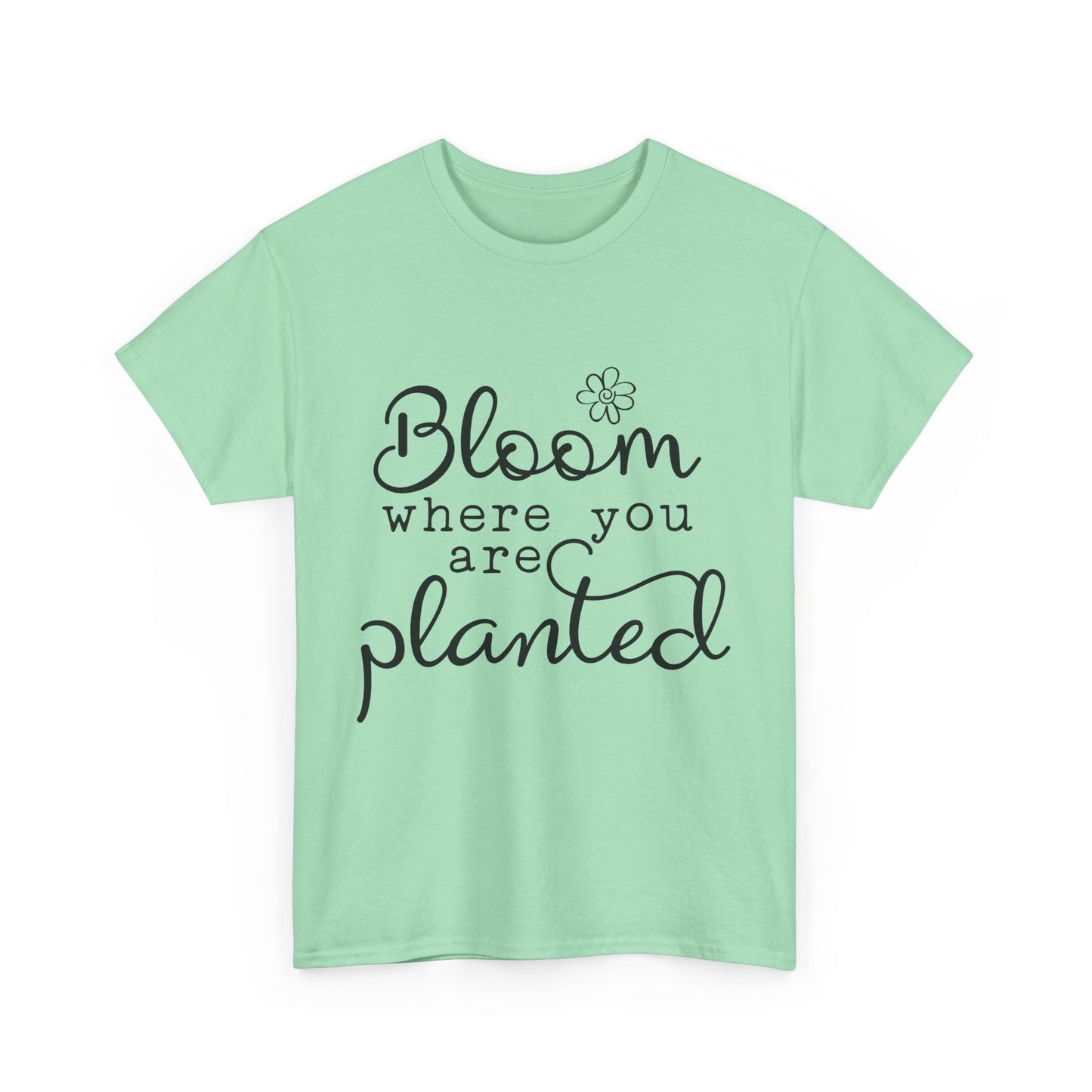 Inspirational Bloom Tee - Unisex Heavy Cotton T-Shirt for Growth Mindset