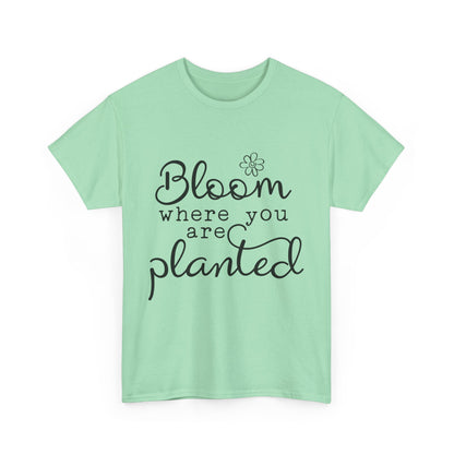 Inspirational Bloom Tee - Unisex Heavy Cotton T-Shirt for Growth Mindset