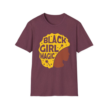 Empowerment Tee: Black Girl Magic Unisex Softstyle T-Shirt, Affirmation Shirt, Gift for Her, Inspirational Apparel, Cultural Pride Wear