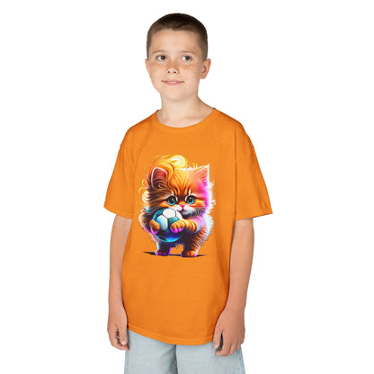 Colorful Kitten Kids Tee - Fun, Playful Cotton T-Shirt for Cat Lovers
