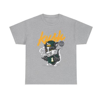 Street Style Unisex Heavy Cotton Tee - 'Kush Ville' Graphic Design
