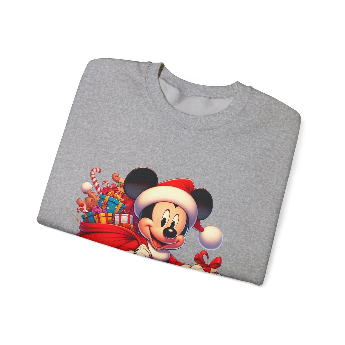 Christmas Mickey Crewneck Sweatshirt — Santa Mickey with Gifts Holiday Sweatshirt