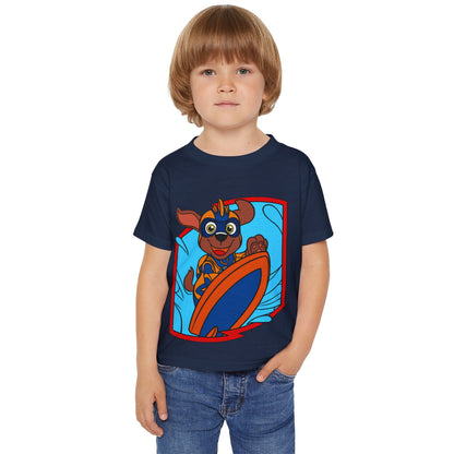 Toddler Graphic T-Shirt, Fun Surfing Dog Design, Kids Beachwear, Playful Summer Outfit, Birthday Gift for Boys & Girls