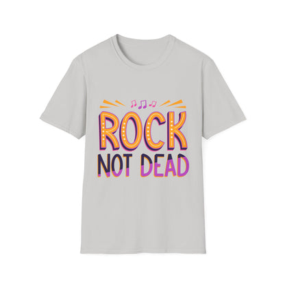 Rock Not Dead Unisex Softstyle T-Shirt | Music Lover Gift, Concert Apparel, Graphic Tee, Casual Wear, Festival Outfit