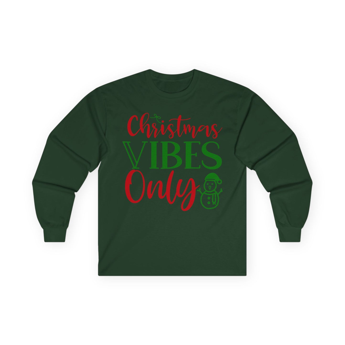 Christmas Vibes Long Sleeve Tee, Holiday Apparel, Unisex Tee, Festive Shirt, Winter Wear, Christmas Gift, Seasonal Fashion