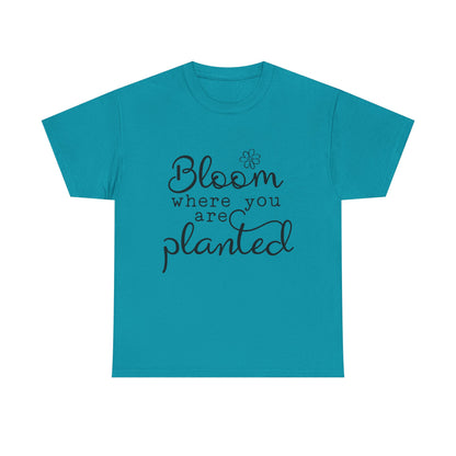 Inspirational Bloom Tee - Unisex Heavy Cotton T-Shirt for Growth Mindset