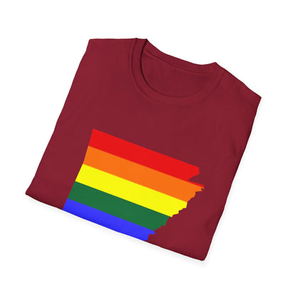 Pride Arkansas T-Shirt, Unisex Rainbow Tee, LGBTQ+ Apparel, Softstyle T-Shirt, Equality Shirt, Gift for Pride Month