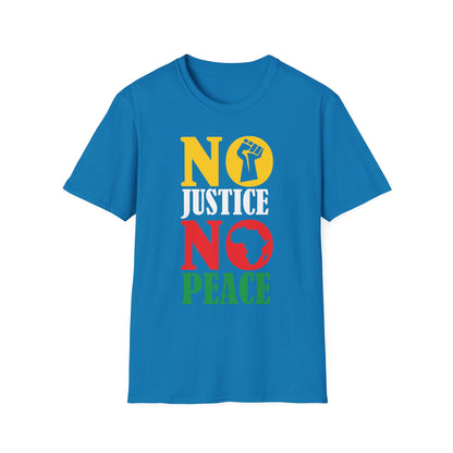 Justice No Peace T-Shirt | Unisex Softstyle Tee | Activism Apparel | Social Justice Gift | Orange Protest Shirt | Statement Tee