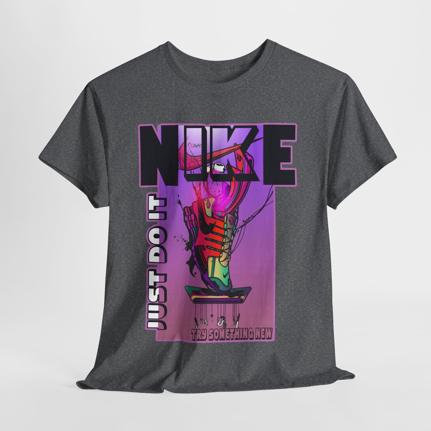 Vintage-Style Nike Unisex Heavy Cotton Tee - Just Do It Graphic Shirt