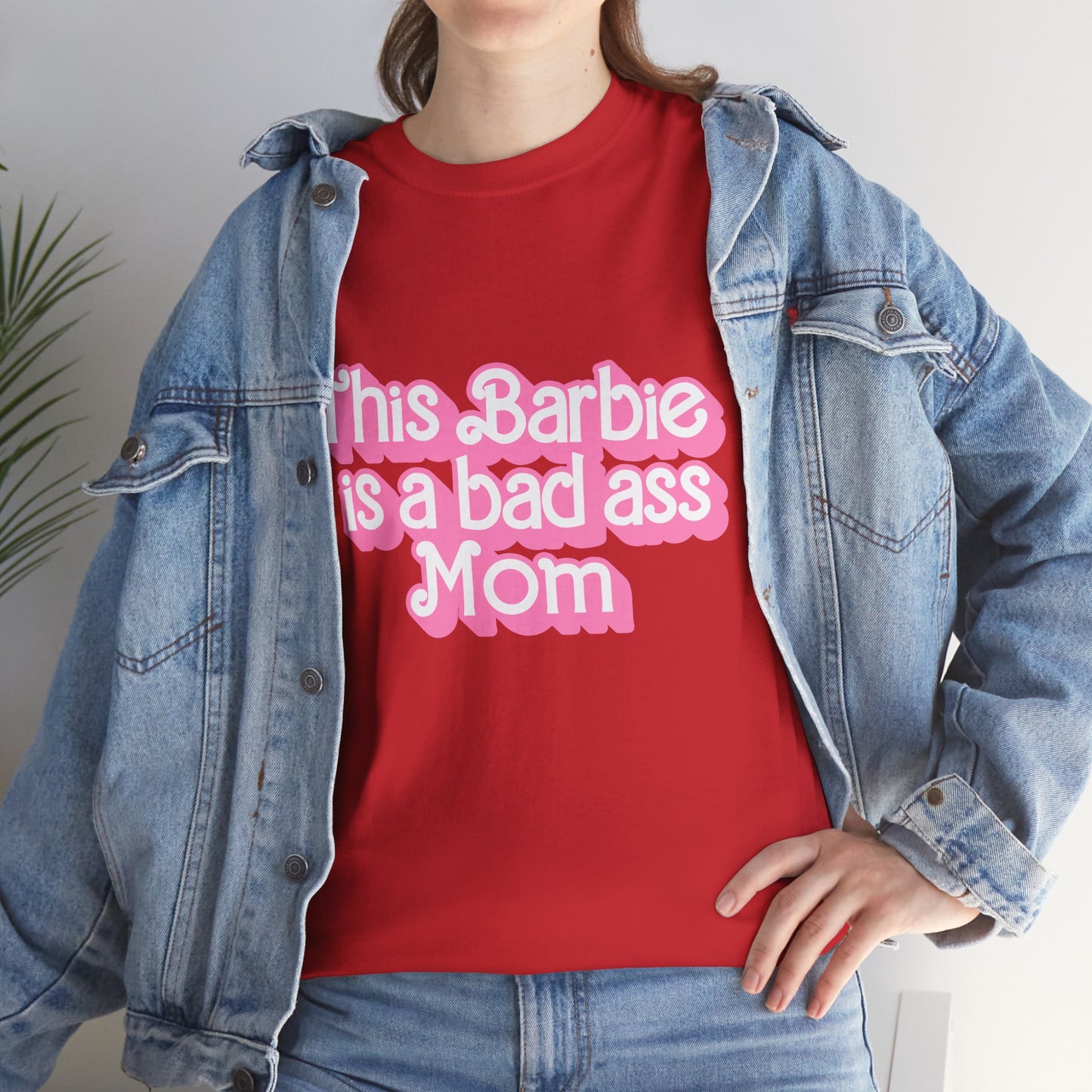 Bad Ass Mom Unisex Heavy Cotton Tee - Fun, Stylish Tee for Moms - Cute Gift for Mother's Day & Birthdays