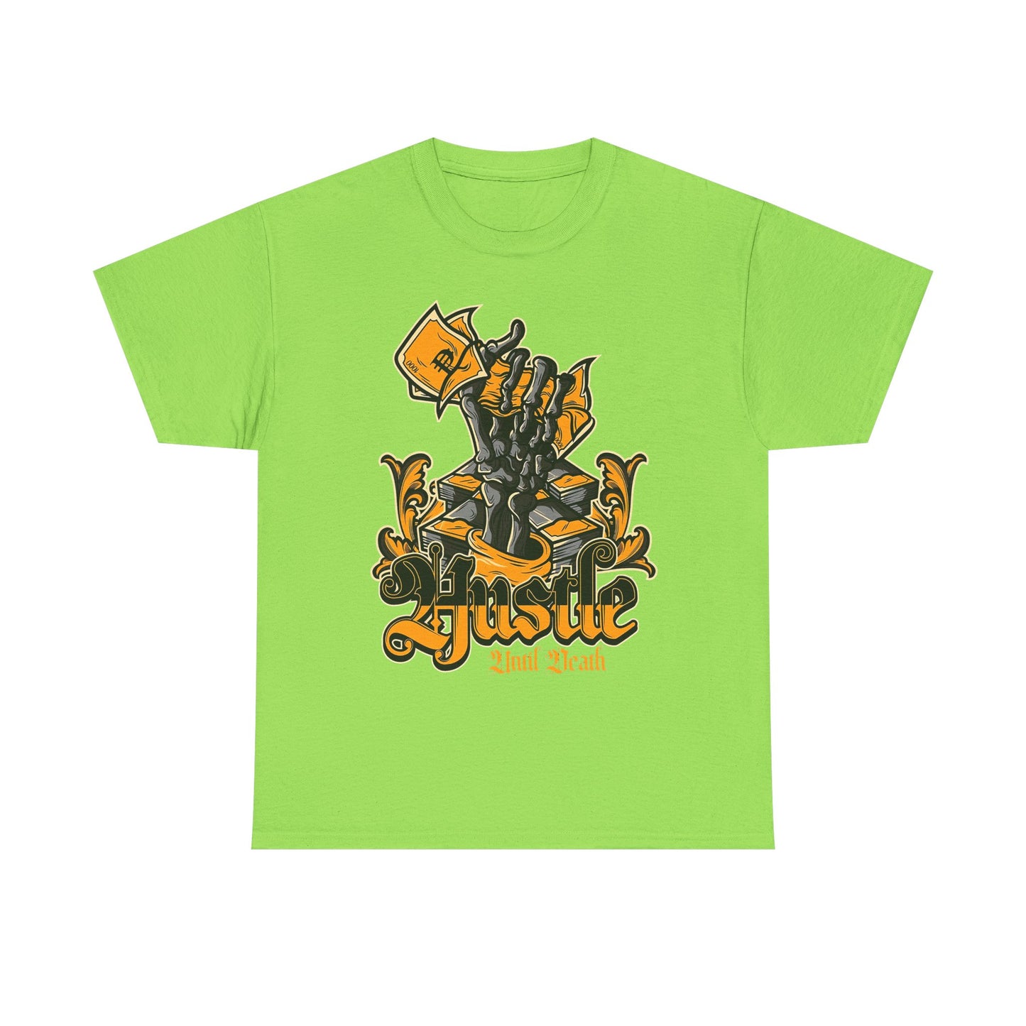 Hustle Unisex Heavy Cotton Tee - Motivational Graphic Shirt for Every Aspiring Dreamer