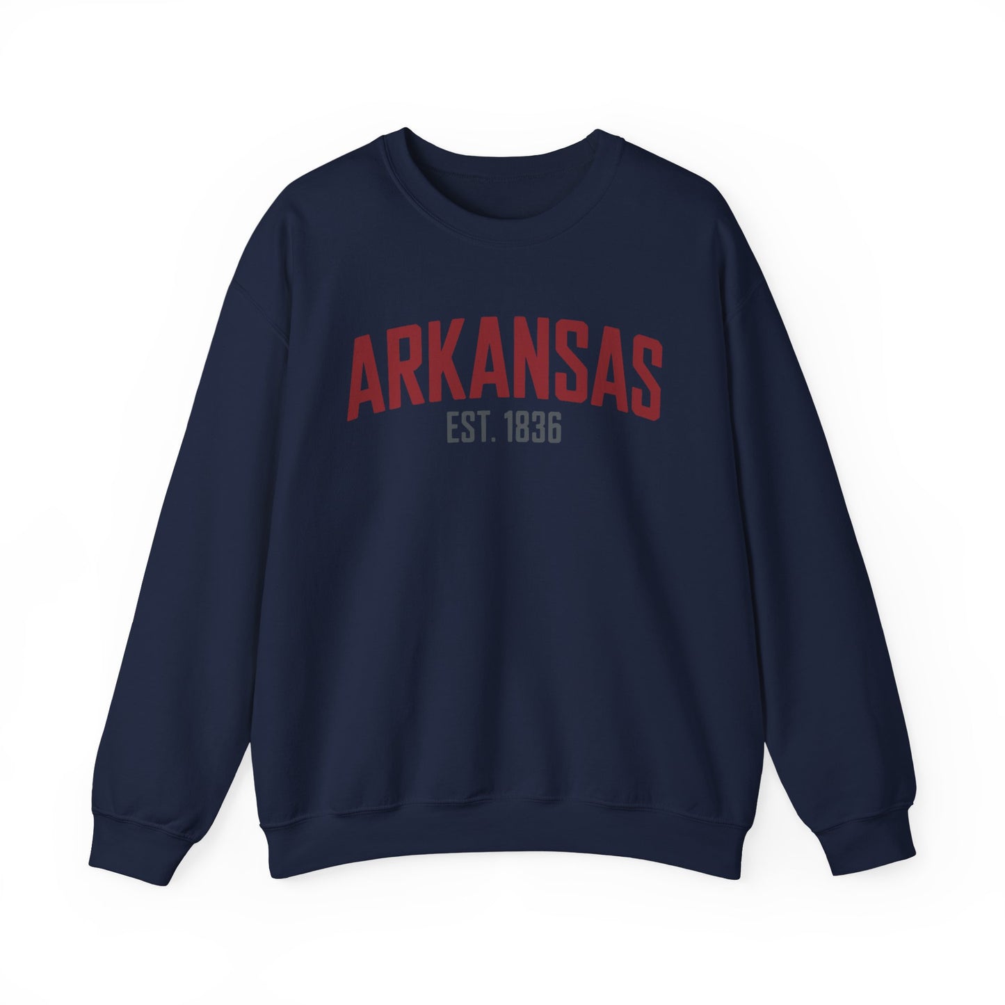 Arkansas Crewneck Sweatshirt – "Arkansas Est. 1836" Classic State Pullover