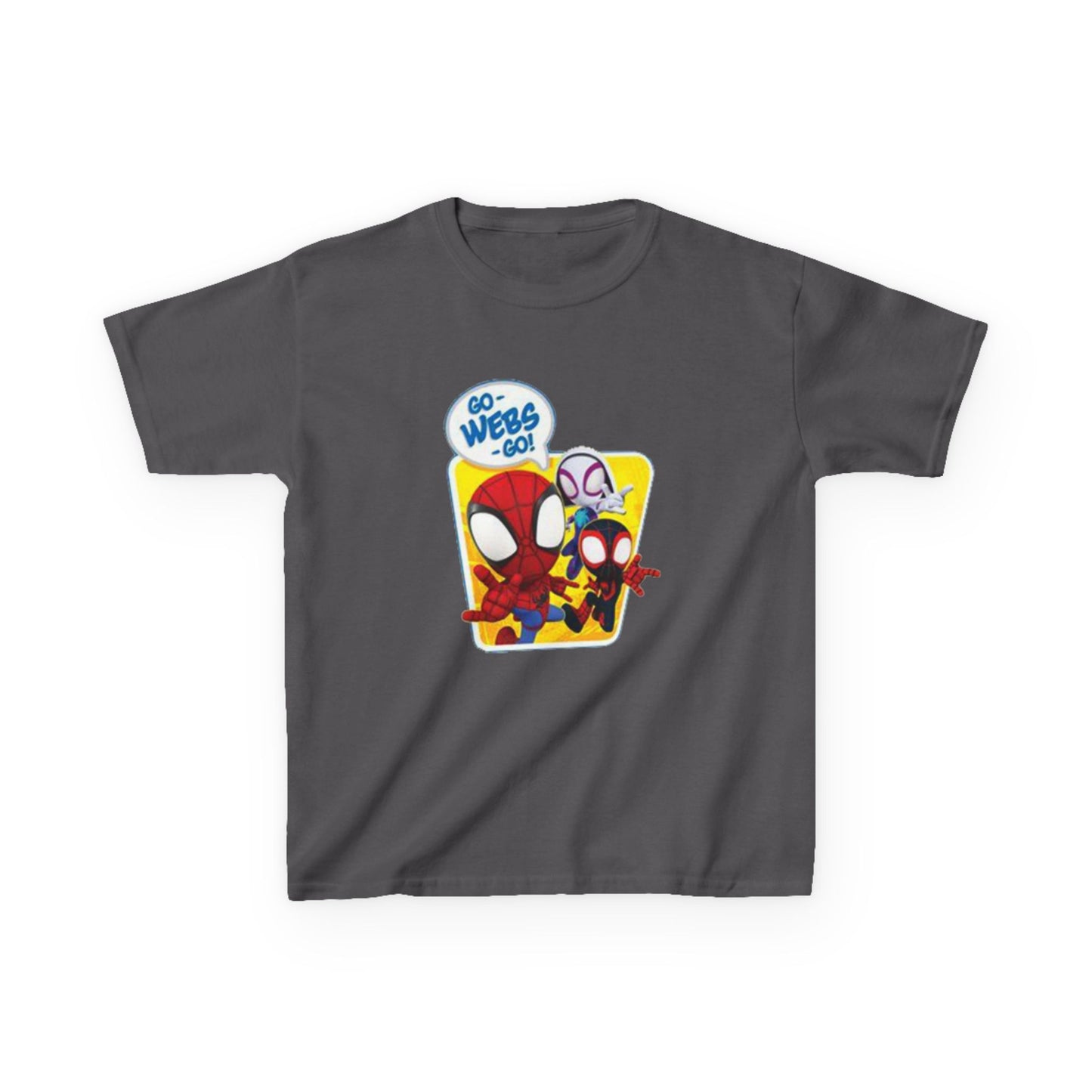 Spiderman Kids Heavy Cotton Tee - Playful Superhero Shirt for Young Fans