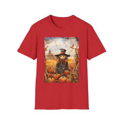 Autumn Scarecrow T-Shirt - Cozy Fall Tee, Pumpkin Patch Shirt, Halloween Apparel, Harvest Festival Gear, Unisex Seasonal Top