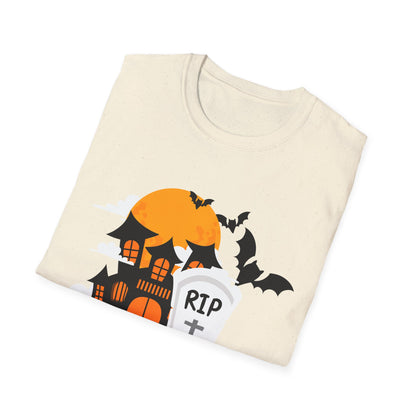 Spooky Halloween T-Shirt, Unisex Softstyle Tee, Pumpkin and Haunted House Design, Fun Fall Shirt, Perfect for Halloween Parties, Trick [...]