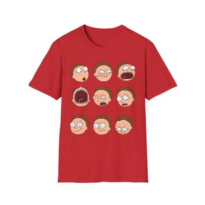 Funny Expressions Unisex Softstyle T-Shirt - Emotive Cartoon Faces