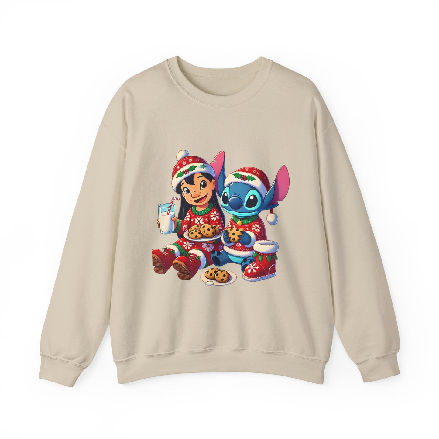 Holiday Character Sweatshirt — Cute Christmas Cookies & Milk Design