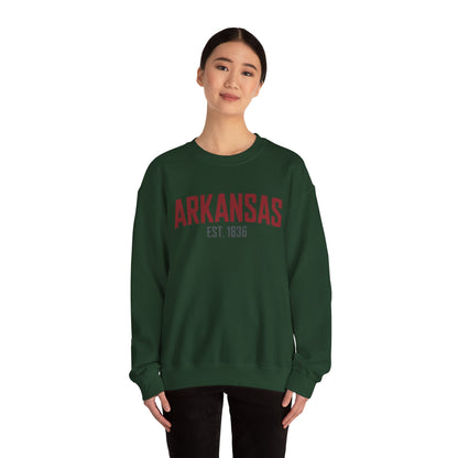 Arkansas Established 1836 Crewneck Sweatshirt