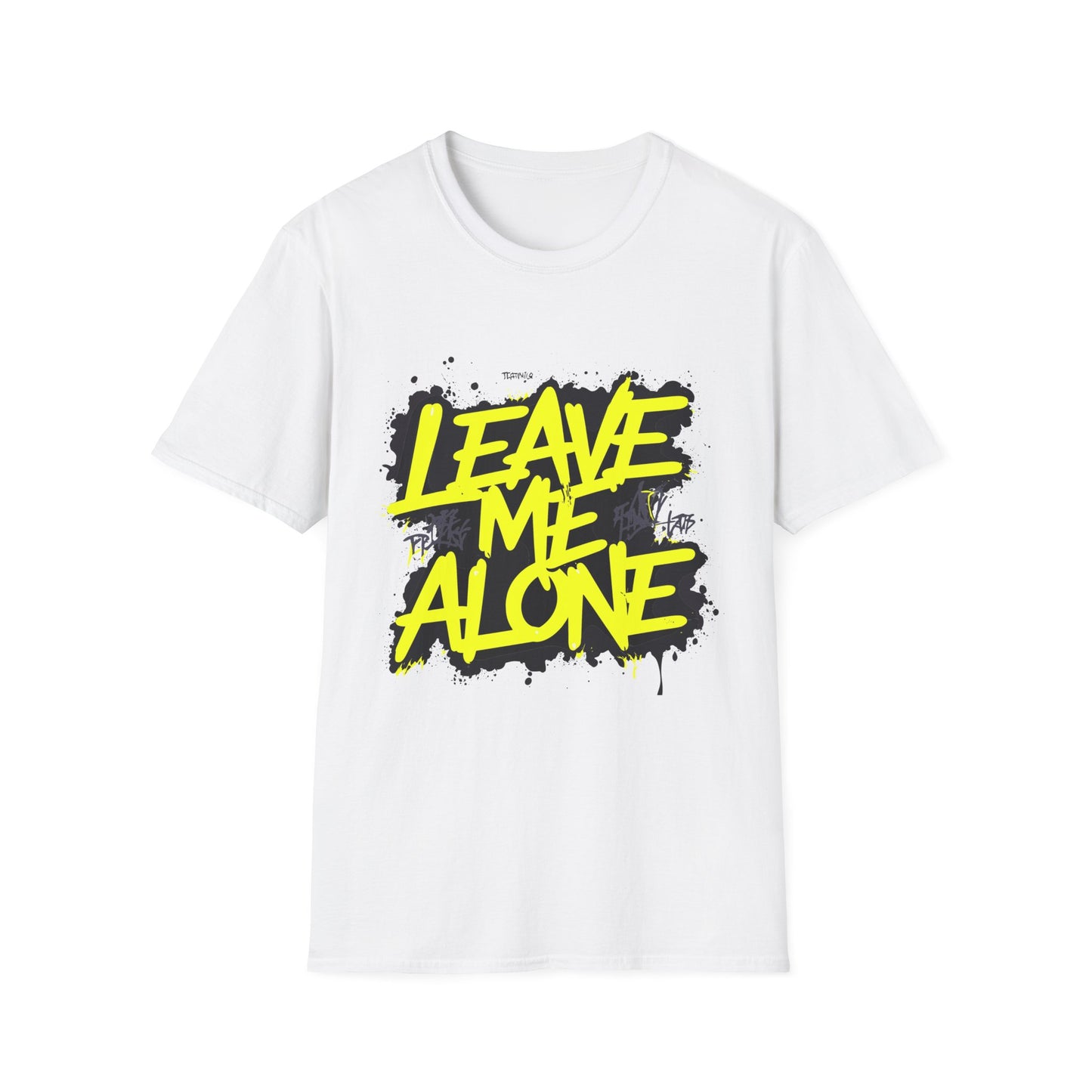 Unisex Softstyle T-Shirt with 'Leave Me Alone' Design - Funny Gift, Casual Wear, Relaxation, Self-Care, Gifts for Introverts