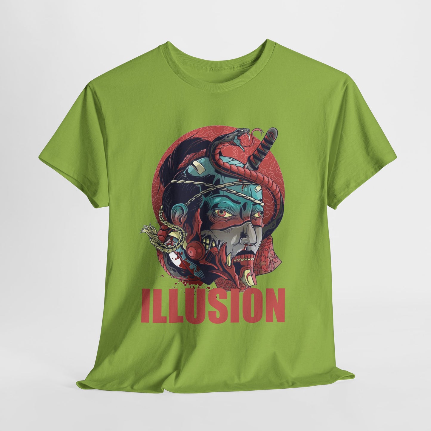 Artistic Unisex Heavy Cotton Tee - 'ILLUSION' Graphic Design