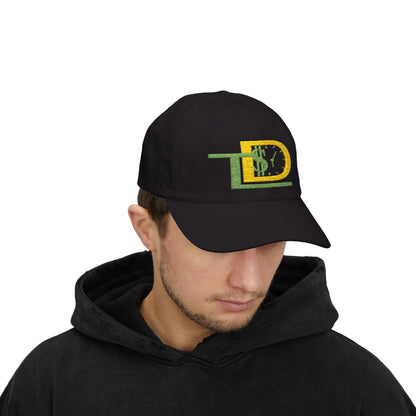 Classic Dad Cap with Green and Yellow Design, Casual Hat for Fathers, Gift for Dads, Summer Accessory, Adjustable Baseball Cap