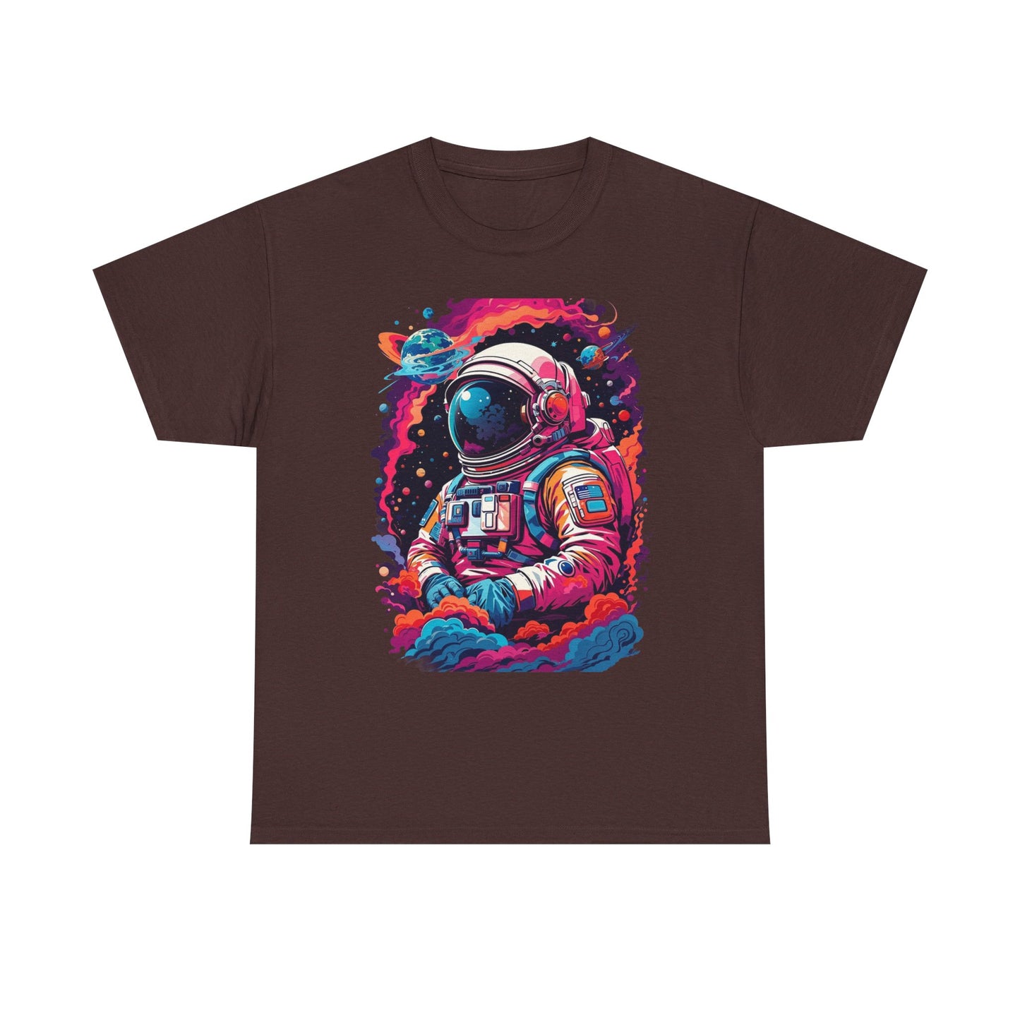 Cosmic Astronaut Unisex Heavy Cotton Tee - Galaxy Graphic T-Shirt