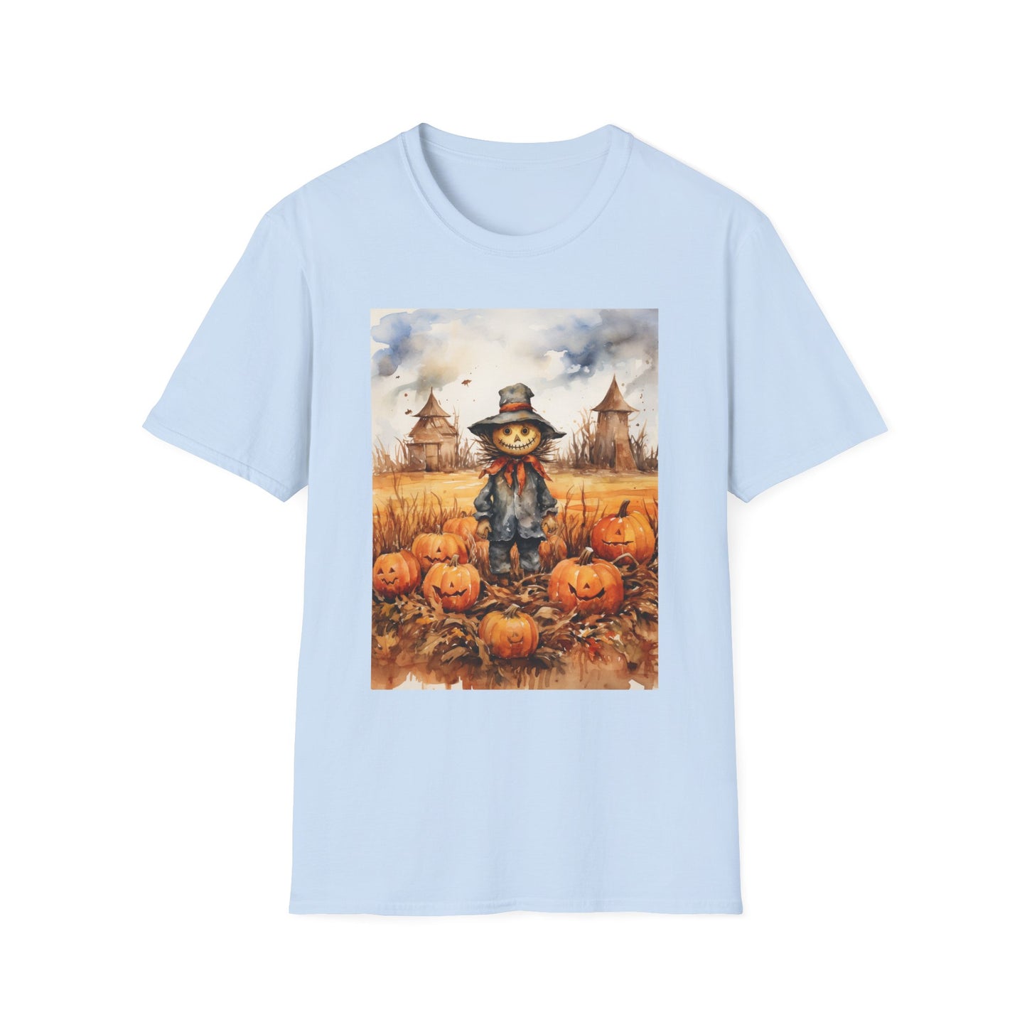 Autumn Scarecrow T-Shirt, Fall Halloween Tee, Pumpkin Patch Shirt, Unisex Graphic Top, Cozy Harvest Apparel