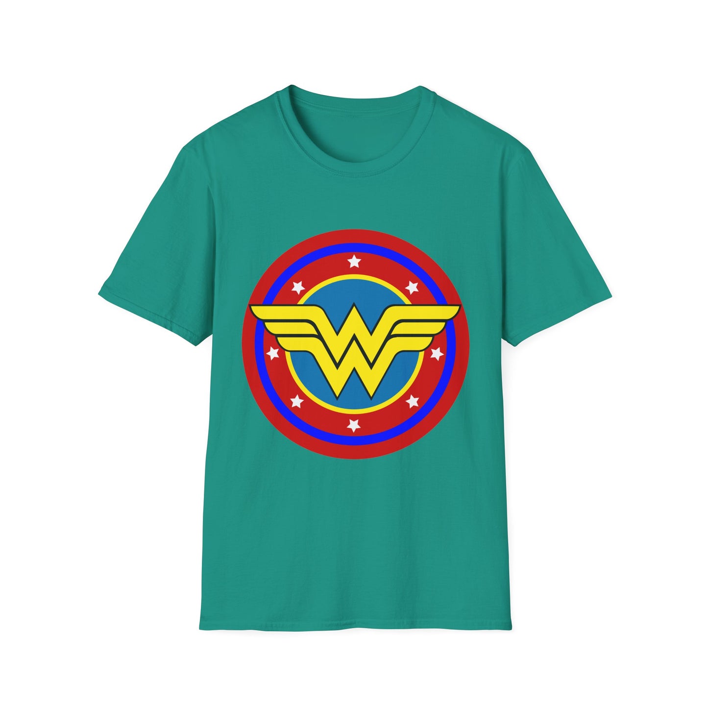 Wonder Woman Inspired Unisex Softstyle T-Shirt, Superhero Tee, Gift for Amazon Fans, Comic Con Outfit, Everyday Wear, Birthday Present