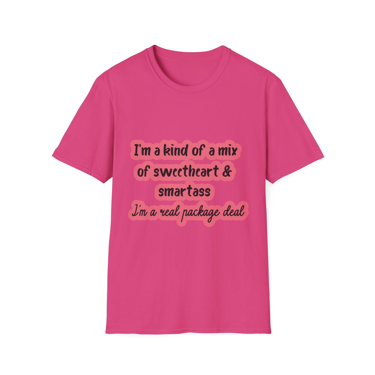 Funny Quote Unisex Softstyle T-Shirt - "I'm a mix of sweetheart & smartass"