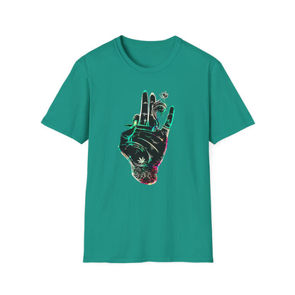 Psychedelic Hand Design Unisex T-Shirt - Softstyle, Casual Vibe