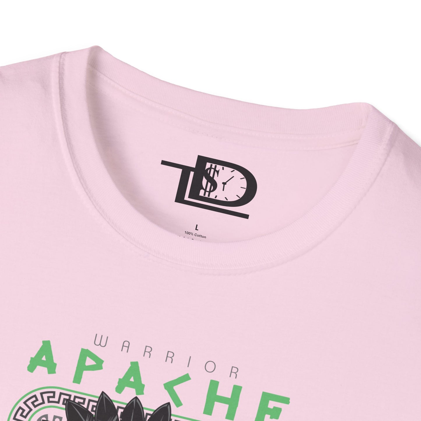 Apache Warrior Graphic T-Shirt, Softstyle Tee, Unisex Casual Wear, Festival Apparel, Heritage Tribute Shirt