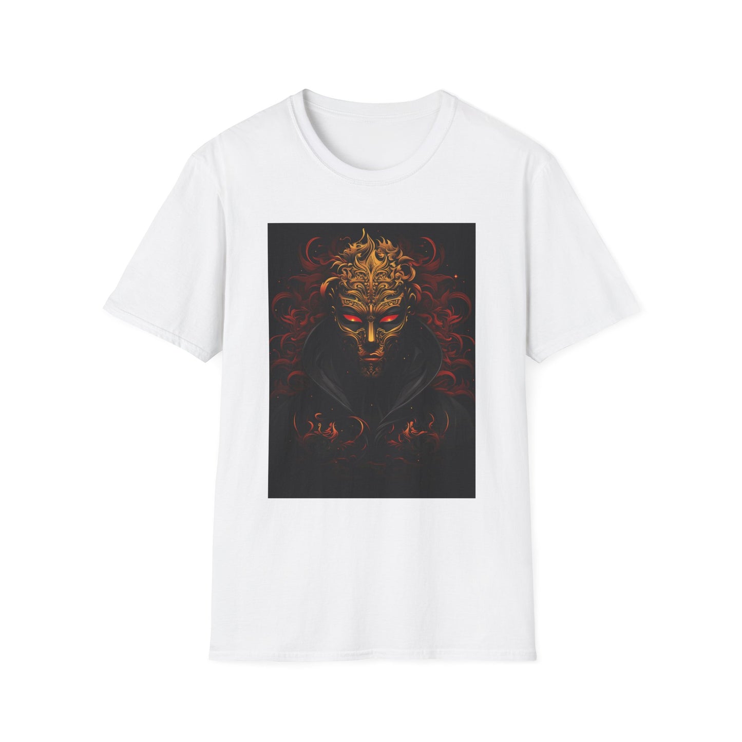 Bold Graphic Unisex Softstyle T-Shirt with Mask Design