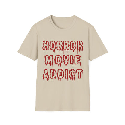 Unisex Horror Movie Addict T-Shirt – Perfect for Halloween, Movie Nights, Gifts for Cinephiles, Casual Wear, Comfortable Style