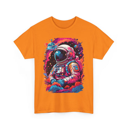 Cosmic Astronaut Unisex Heavy Cotton Tee - Galaxy Graphic T-Shirt