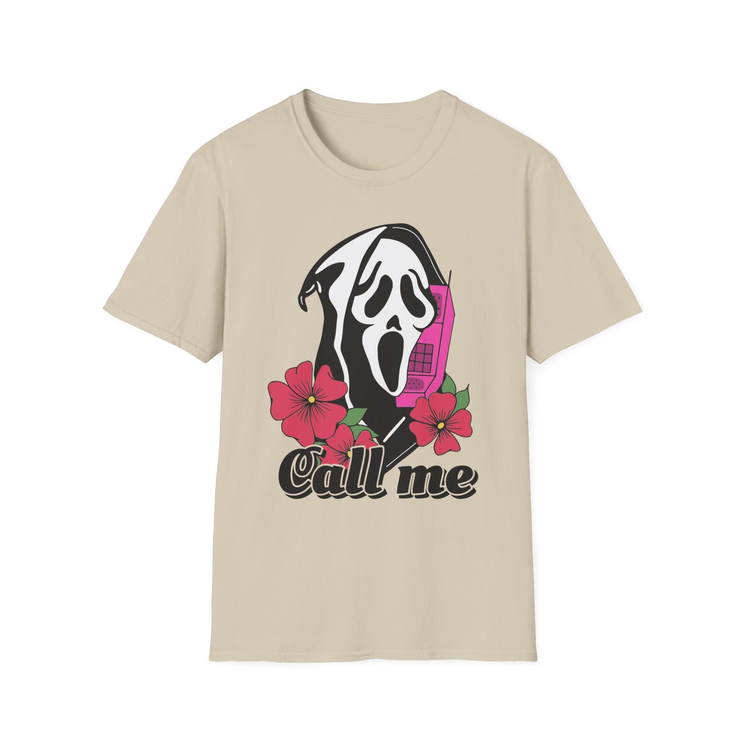 Call Me Horror T-Shirt, Unisex Graphic Tee, Halloween Costume, Spooky Gift, Movie Lover's Shirt, Floral Horror Tee