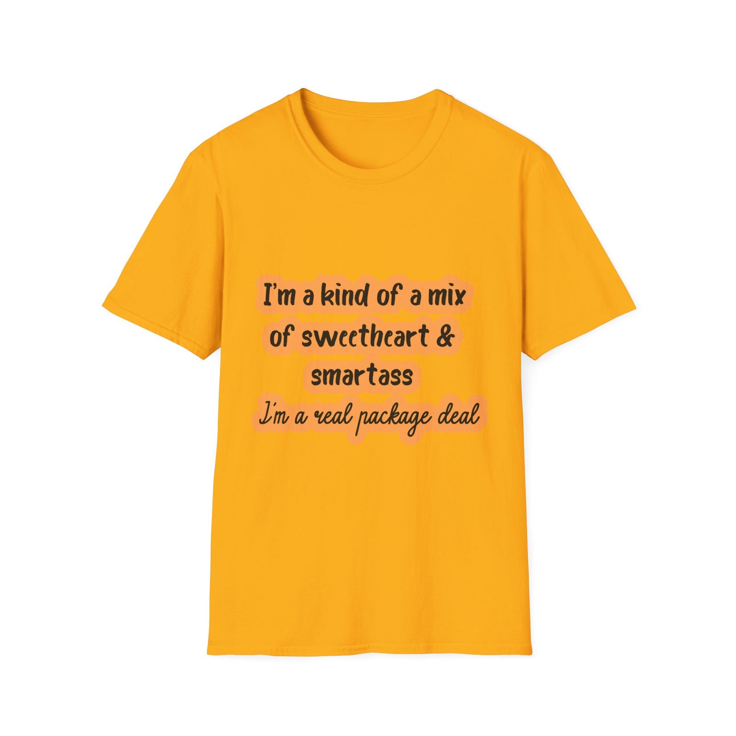 Funny Quote Unisex Softstyle T-Shirt - "I'm a mix of sweetheart & smartass"
