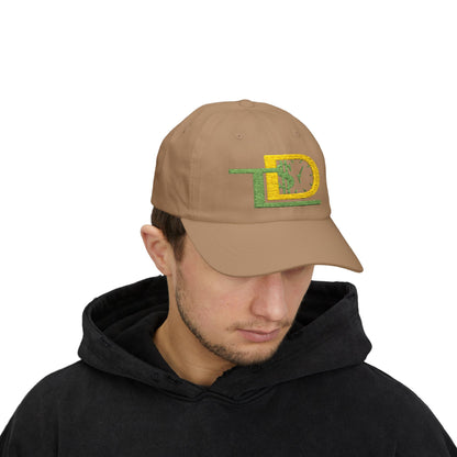 Classic Dad Cap with Green and Yellow Design, Casual Hat for Fathers, Gift for Dads, Summer Accessory, Adjustable Baseball Cap