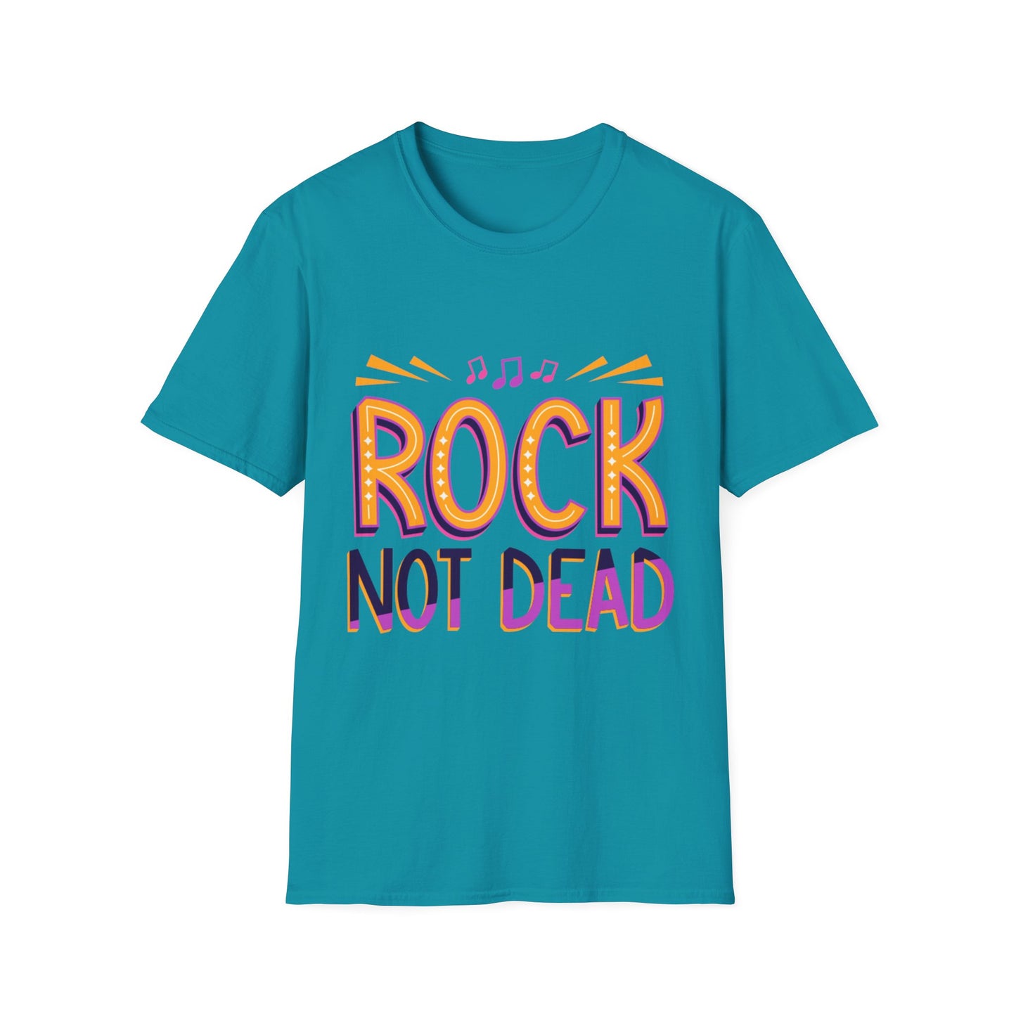 Rock Not Dead Unisex Softstyle T-Shirt | Music Lover Gift, Concert Apparel, Graphic Tee, Casual Wear, Festival Outfit