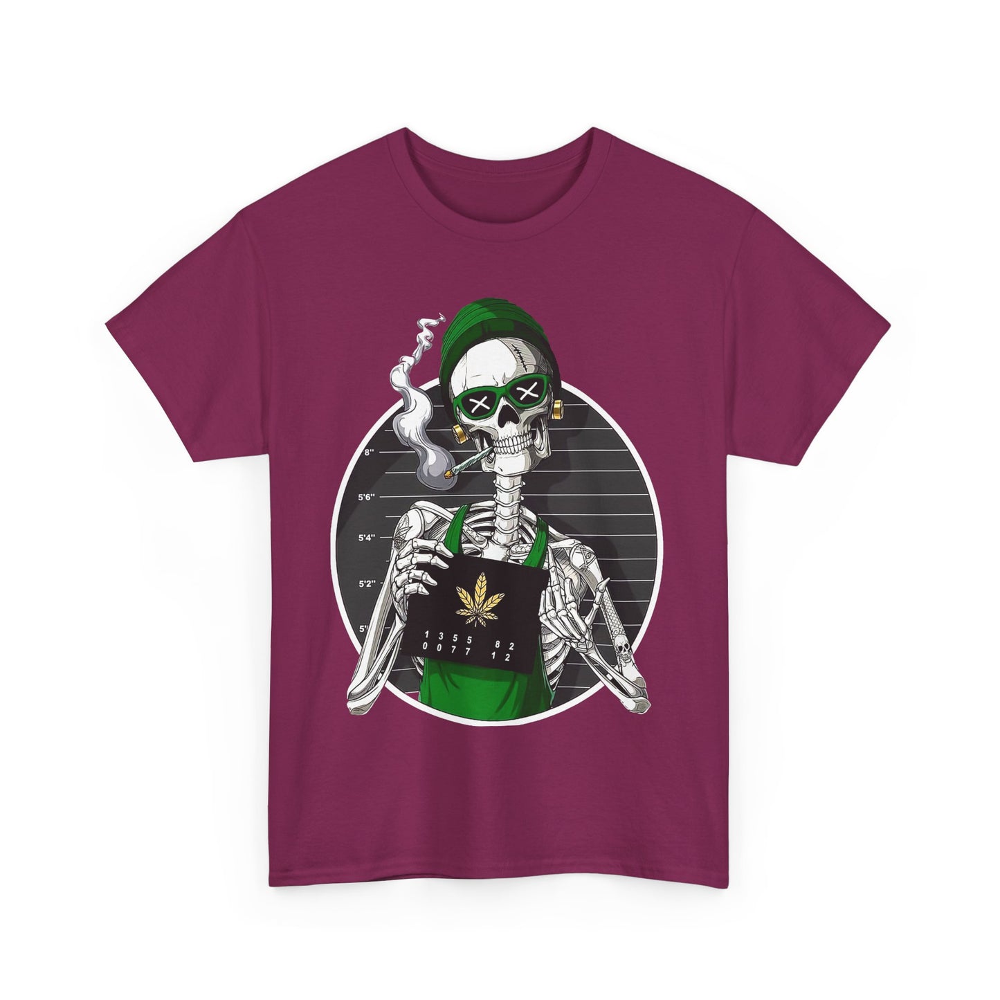 Edgy Skeleton Cannabis Tee | Unisex Heavy Cotton T-Shirt