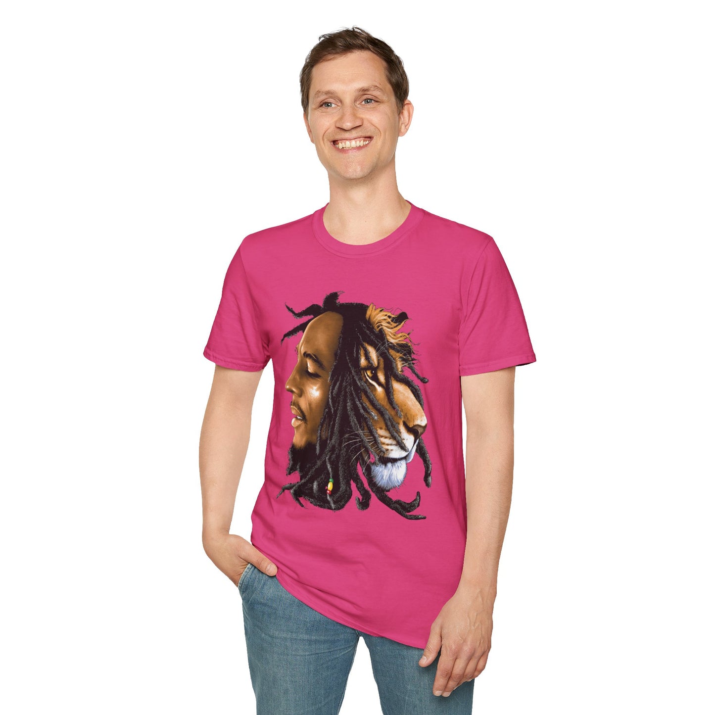 Rasta Lion Unisex Softstyle T-Shirt - Reggae Vibes Inspired Apparel