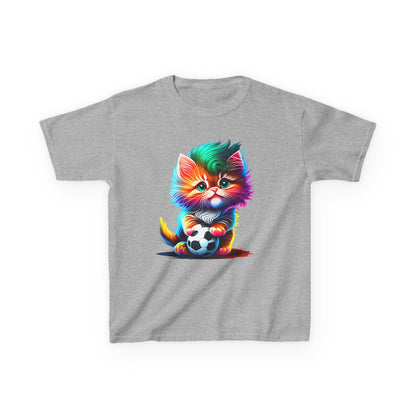 Colorful Cat Soccer Kids Heavy Cotton™ Tee