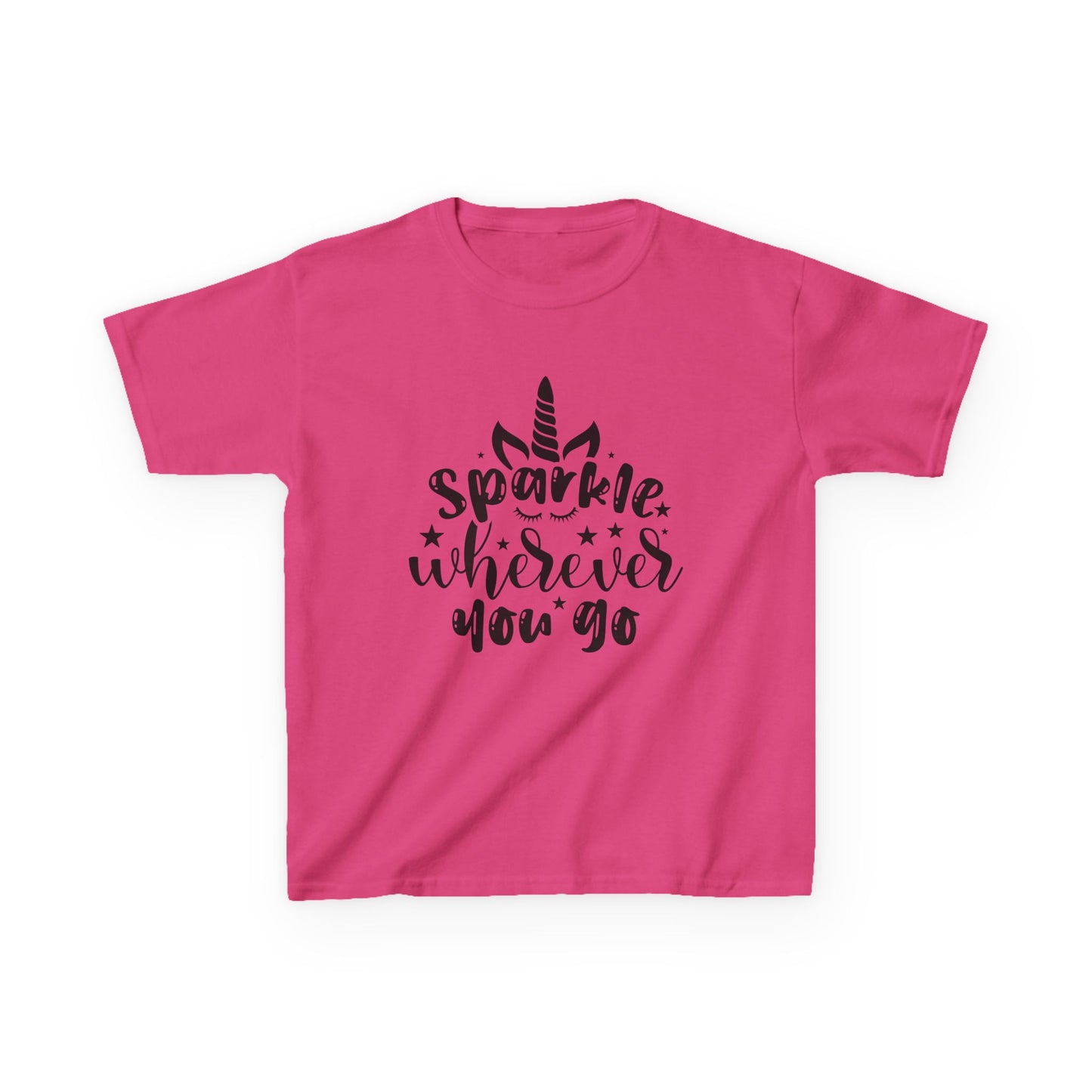 Sparkle Wherever You Go Kids Heavy Cotton Tee - Playful Unicorn Design