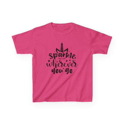 Sparkle Wherever You Go Kids Heavy Cotton Tee - Playful Unicorn Design